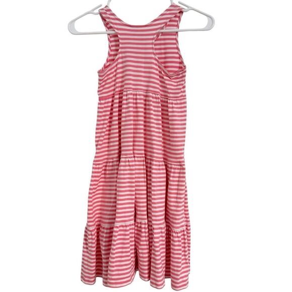 HANNA ANDERSSON Twirl Power Tank Dress Size 130 US 8 White Pink Stripes Cotton - Picture 2 of 5